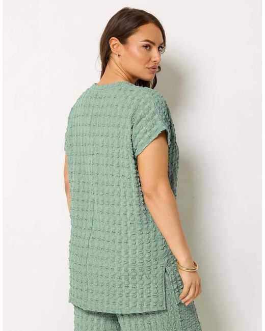 Yours Clothing Green Bubble Textured T-Shirt