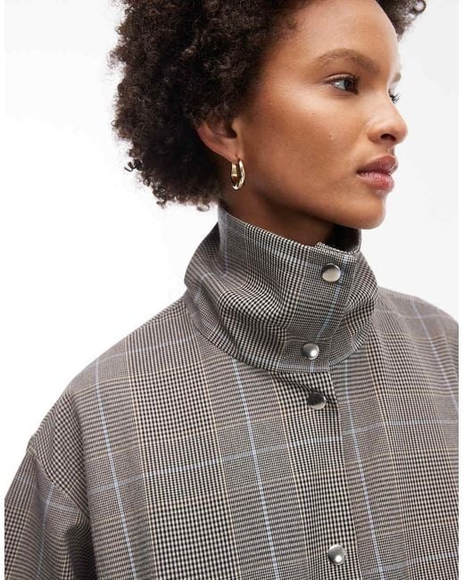 ASOS Gray Tailored Funnel Neck Jacket