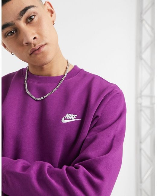 Nike – Club – Sweatshirt in Purple für Herren