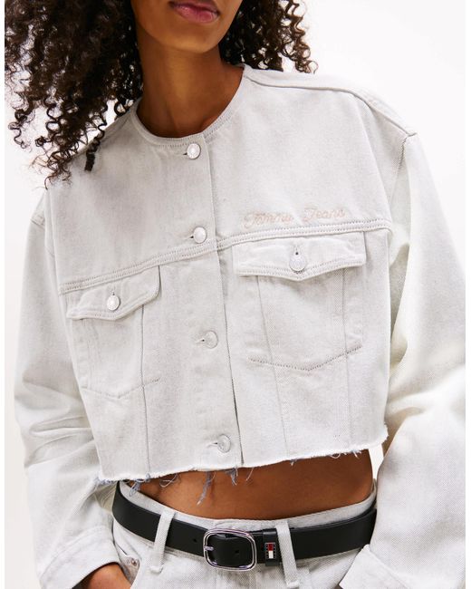 Tommy Hilfiger White – cropped jeansjacke