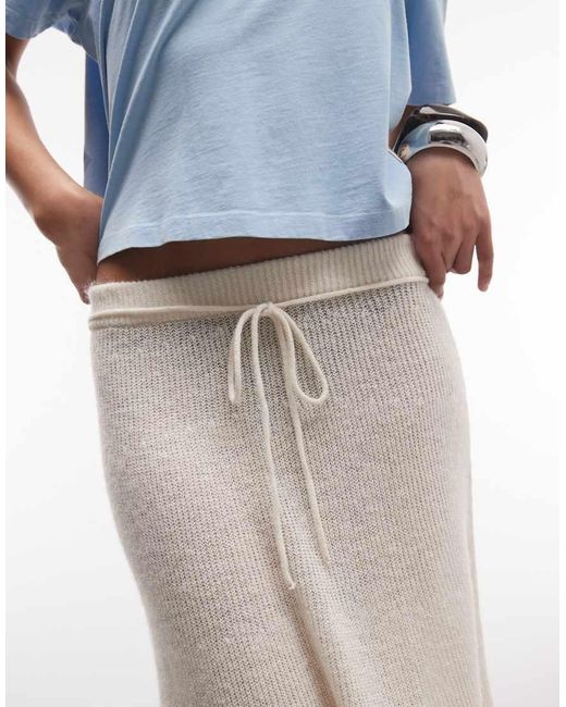 Reclaimed Vintage White Knitted Mid Skirt