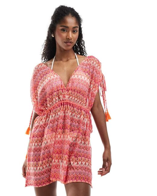 Accessorize Red Accesorize Crochet Mini Beach Dress