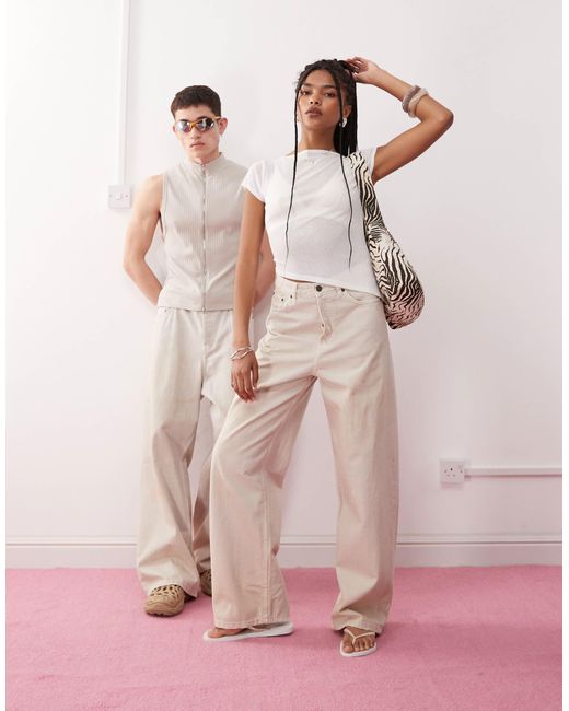 Weekday Pink Astro Unisex Low Rise baggy Fit Jeans