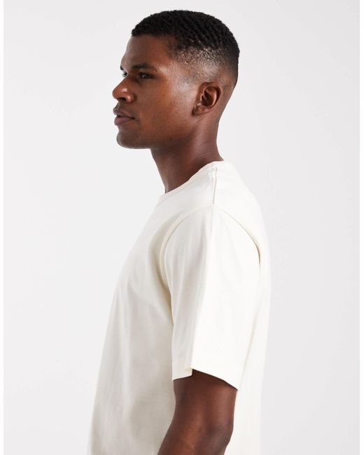 Jack & Jones – t-shirt aus schwerem stoff in White für Herren