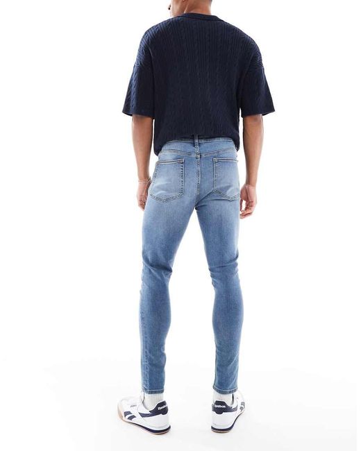ASOS Blue Power Stretch Jeans for men