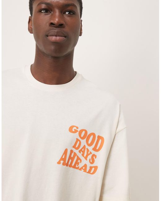 ASOS – kastiges oversize-t-shirt in White für Herren