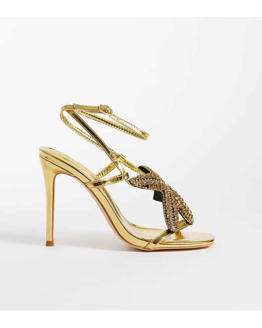 Public Desire Metallic Lumi Heeled Sandals With Embellished Starfish