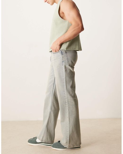 ASOS – stark ausgestellte jeans in Natural für Herren