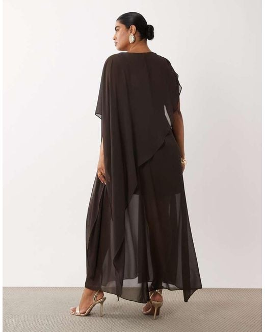 Forever New Black Cape Sleeve Maxi Dress
