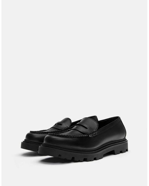 Pull&Bear – loafer in Black für Herren