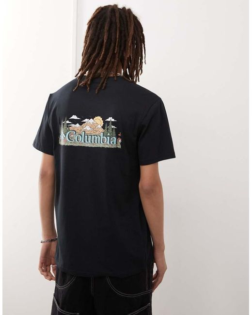 Columbia Black Talbert Ridge Short Sleeve Graphic T-shirt for men