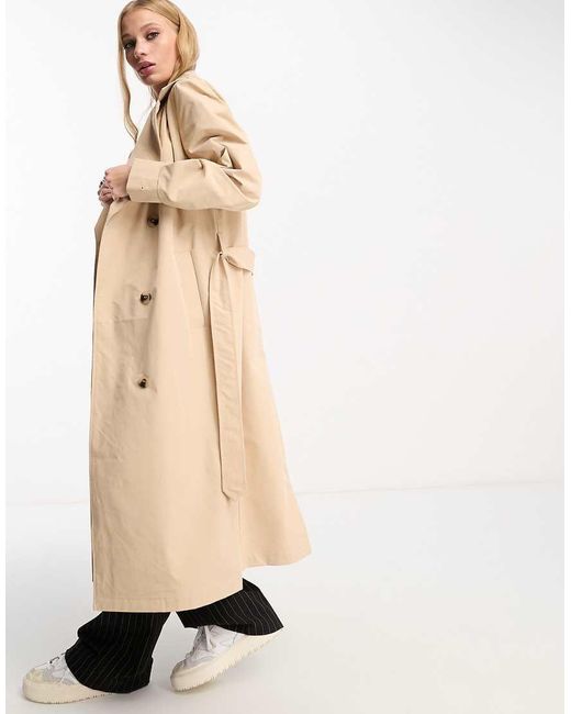 Vila Natural Longline Trench Coat