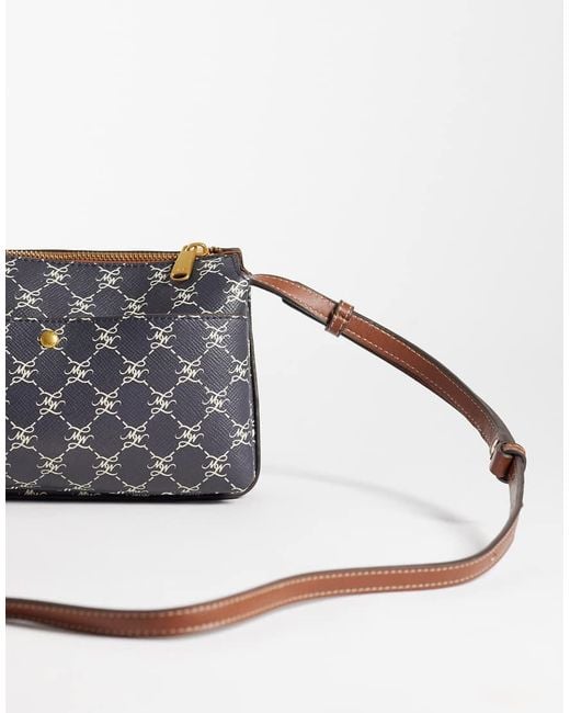 Borsa A Tracolla Con Monogramma di Mango in Gray