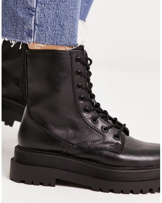 lace up flat ankle boots stradivarius