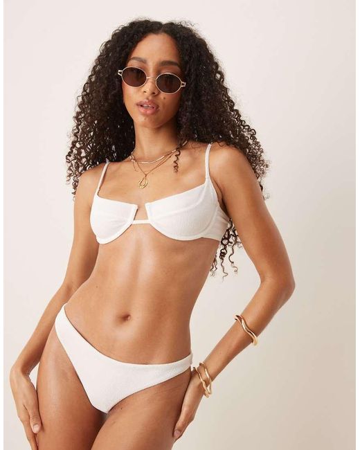 Mango Bikinitopje Met Structuur in het Natural