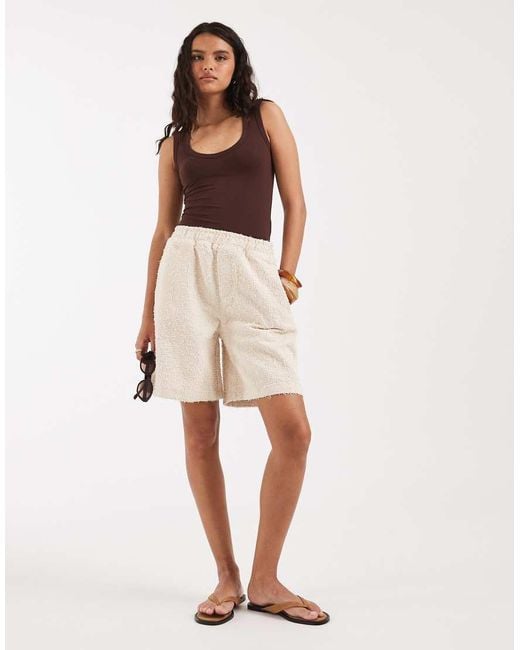 ASOS Natural Pull On Shorts