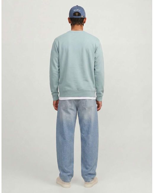 Jack & Jones Blue Sweatshirt With Script Logo for men