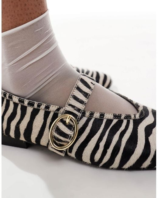 Schuh White Lavena Mary Jane Flat Shoes