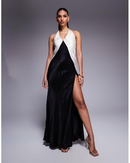 Bardot Blue Yve Contrast Halter Dress