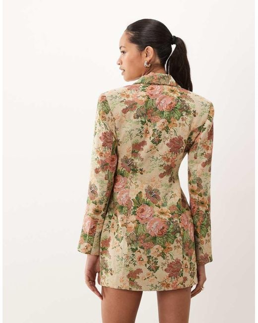 ASOS Natural Structured Double Breasted Blazer Mini Dress