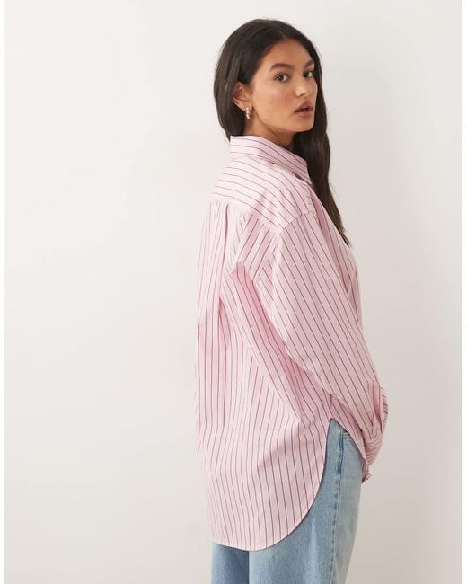 ARKET Pink Pure Cotton Pinstripe Shirt