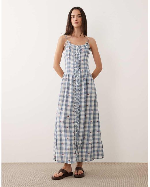 Brave Soul Blue Strappy Maxi Dress