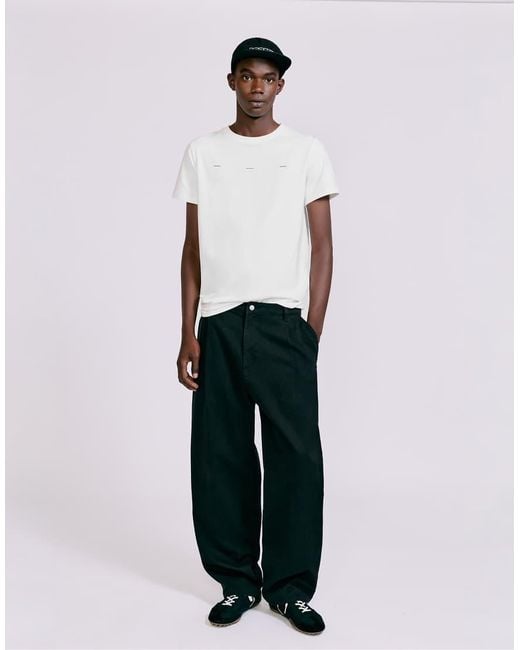 Pull&Bear White Muscle Fit Slogan T-Shirt for men