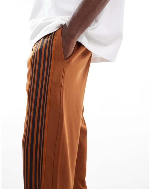 Pull&Bear White Wide Leg Stripe joggers for men