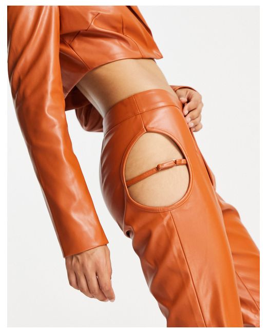 SIMMI Orange Simmi Petite Cut Out Flare Pants