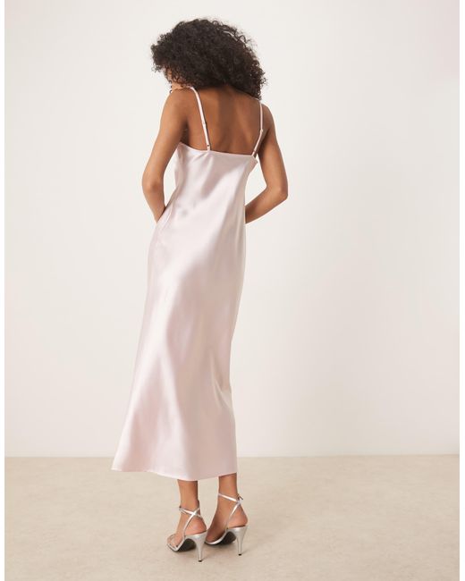 gina tricot pink dress Gina Tricot draped back maxi dress in pink