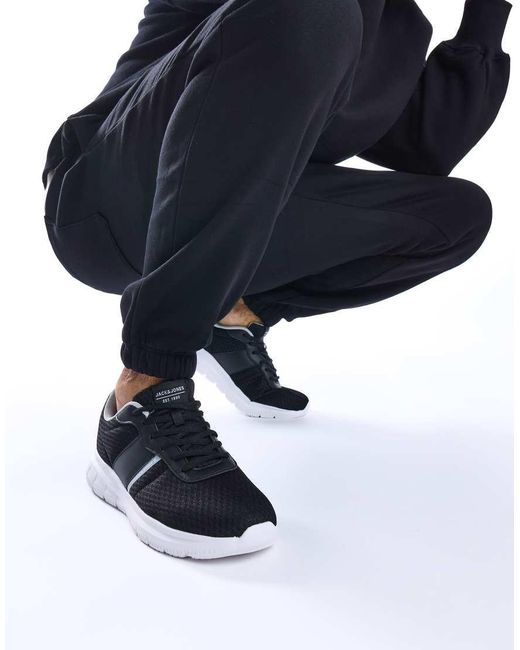 Jack & Jones Black Taylor Mesh Polyurethane Standard Trainers for men