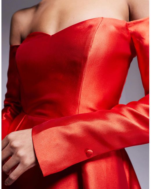 EVER NEW Red Structu Mini Dress