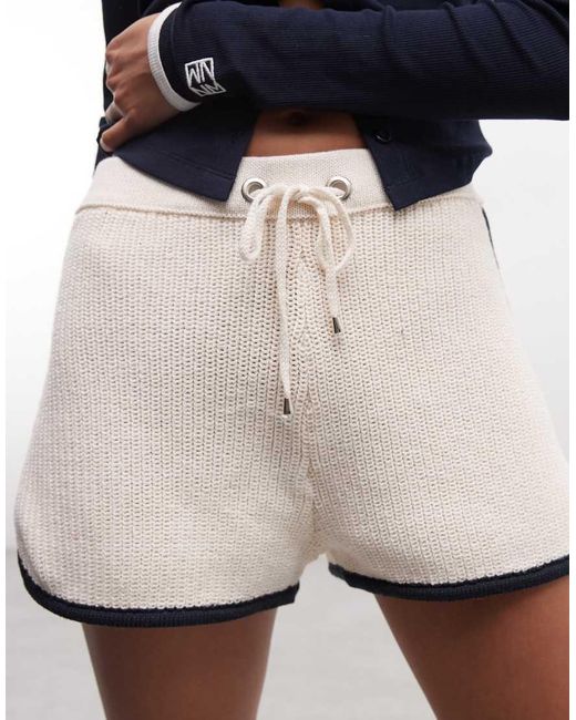 ASOS Blue Crochet Knit Runner Short