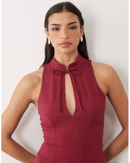 Gina Tricot Red Keyhole Top
