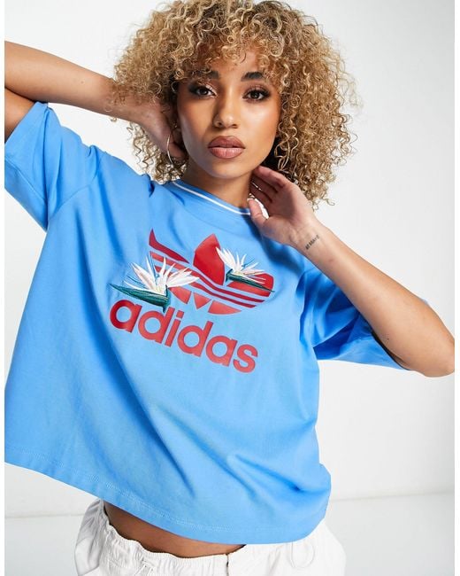 adidas Originals X Thebe Magugu Loose Fit T-shirt in Blue | Lyst
