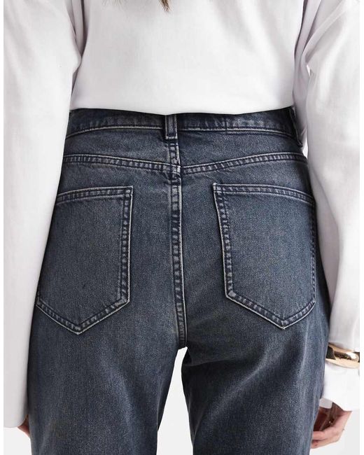 ASOS Asos Design Tall 90s Straight Jeans In Blue Black