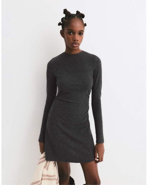 Pull&Bear Gray Soft Touch Short Dress