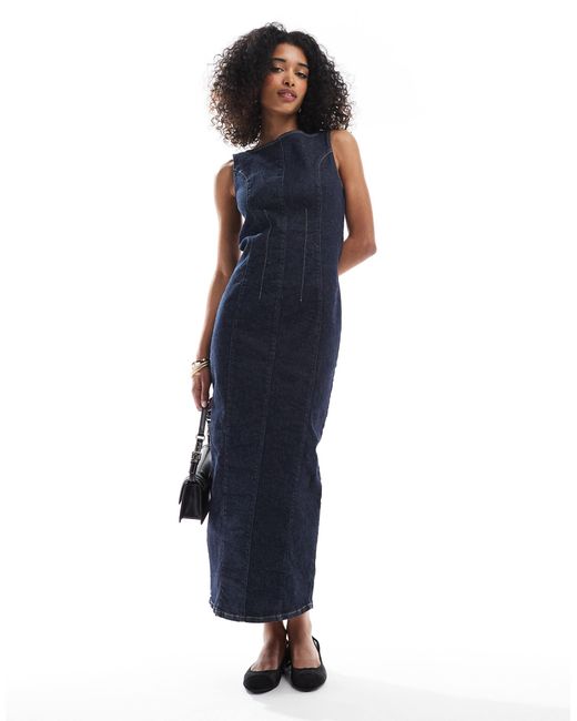 ASOS Blue – jeans-maxikleid