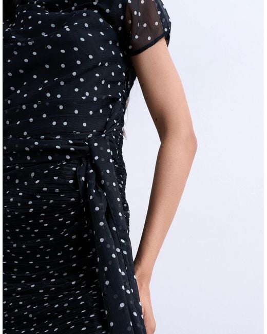 TOPSHOP White Grown On Shoulder Sash Dress