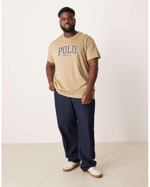 Polo Ralph Lauren Natural Big & Tall Collegiate Script Logo T-Shirt Classic Fit for men