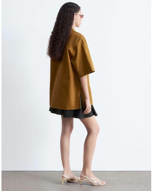 & Other Stories White Oversized Pure Cotton Utulity Shirt