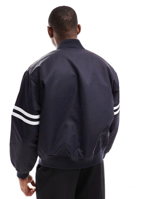 Lacoste Blue Unisex Varsity Jacket With Logo