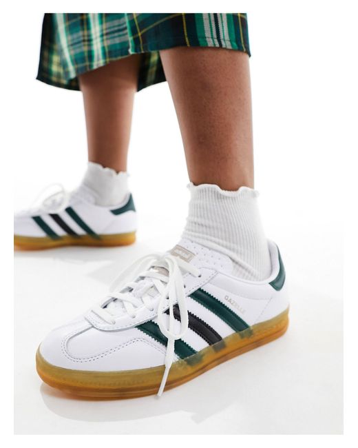 Gazelle indoor - baskets - blanc et vert Adidas Originals en coloris Black