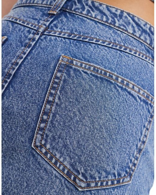 Mini-jupe ultra courte en jean - moyen délavé Miss Selfridge en coloris Blue