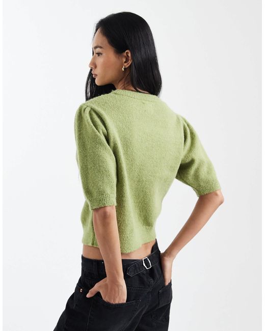 ASOS Green – kurzärmliges, tailliertes strickoberteil