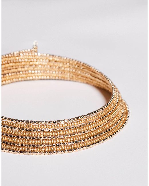 ASOS Gray – choker-halskette mit goldenem perlendesign