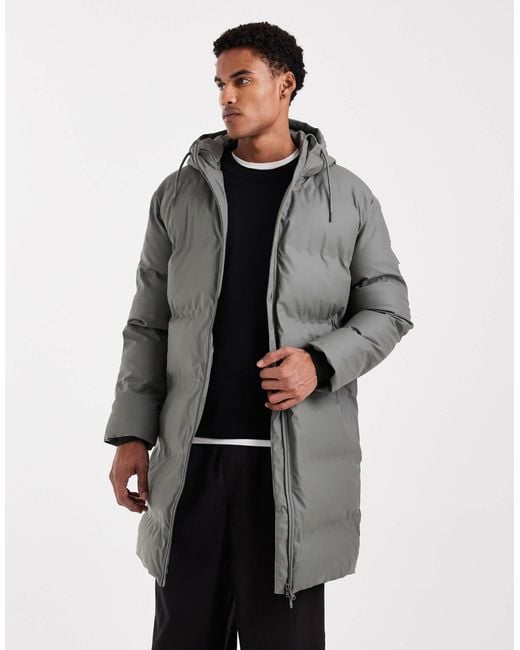 Only & Sons Gray Longline Puffer Jacket for men