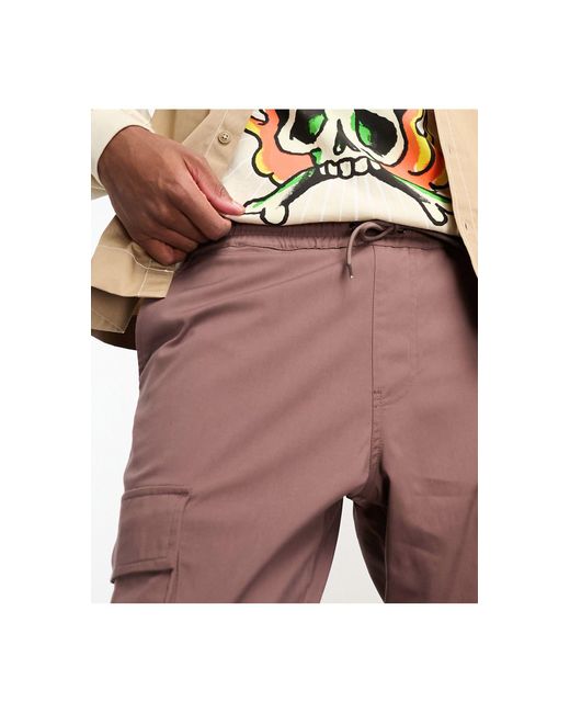 PacSun – kai – schmal geschnittene stretch-cargohose in Pink für Herren