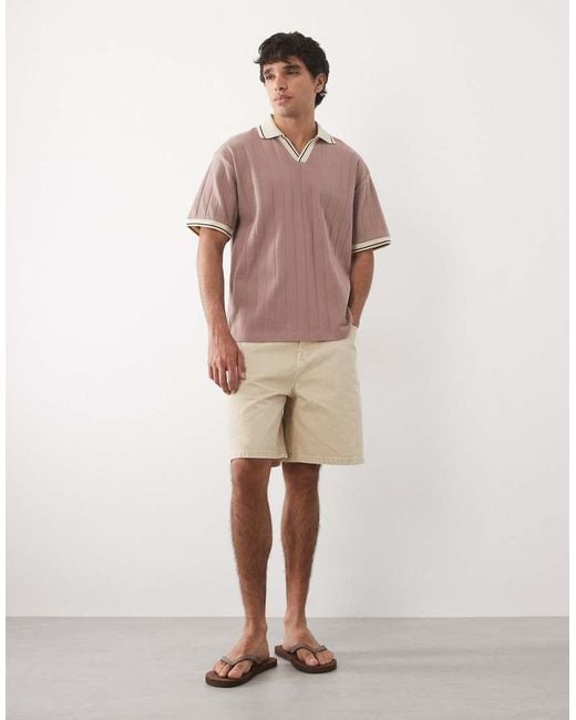 ASOS Red Relaxed Notch Polo for men