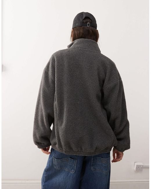 Weekday Gray – oversize-jacke aus teddyfleece